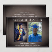Chalkboard Multi-Photo Afstuderen Kaart (Voorkant / Achterkant)