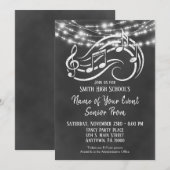 Chalkboard Music Senior Prom Invitation Kaart (Voorkant / Achterkant)