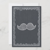 Chalkboard Mustache Baby shower Invitatation Kaart (Achterkant)