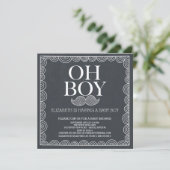 Chalkboard Mustache Baby shower Invitatie Kaart (Staand voorkant)