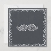 Chalkboard Mustache Baby shower Invitatie Kaart (Achterkant)