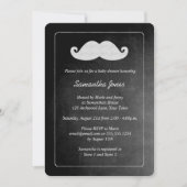 Chalkboard Mustache Boy Baby shower Kaart (Voorkant)
