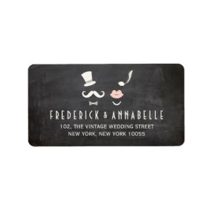 Chalkboard Mustache en Lips  Chic Wedding Etiket