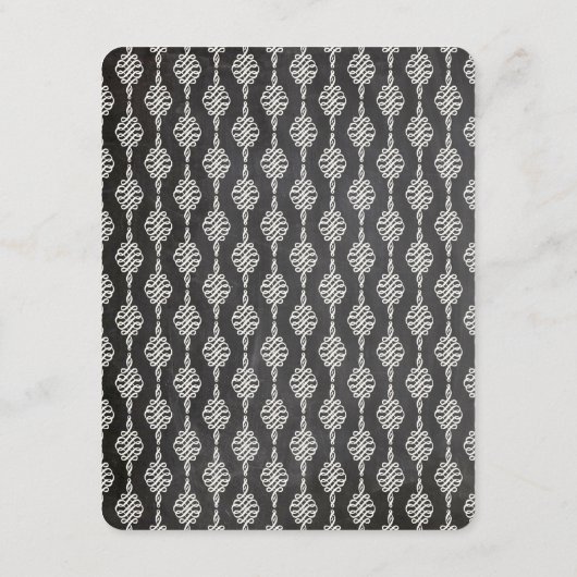 Chalkboard Mustache en Lips  Chic Wedding Informatiekaartje (Achterkant)