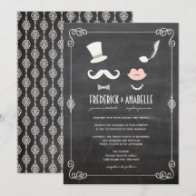 Chalkboard Mustache en Lips  Chic Wedding