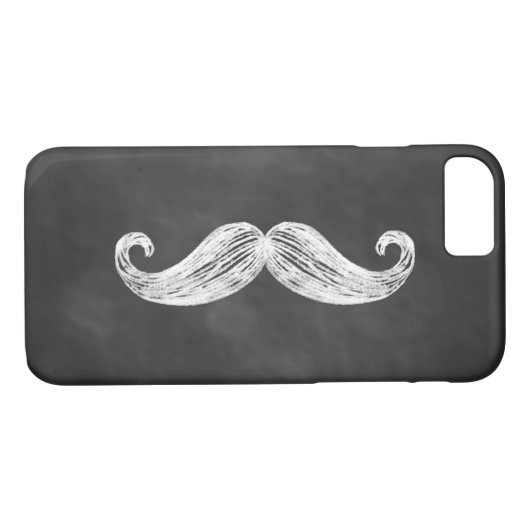 Chalkboard Mustache iPhone 7 Hoesje (Achterkant (Horizontaal))