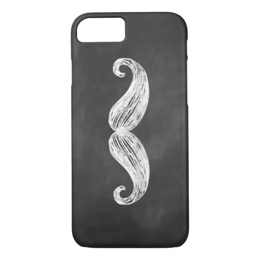 Chalkboard Mustache iPhone 7 Hoesje (Achterkant)