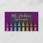 Chalkboard Naam leraar Rainbow Glitter Crayons Visitekaartje (Voorkant)