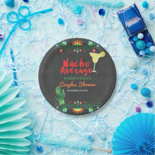 Chalkboard Nacho Gemiddelde paar Douche Bloemen Papieren Bordje (Feest)