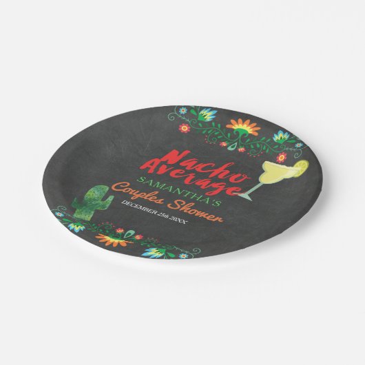 Chalkboard Nacho Gemiddelde paar Douche Bloemen Papieren Bordje (Gekanteld)