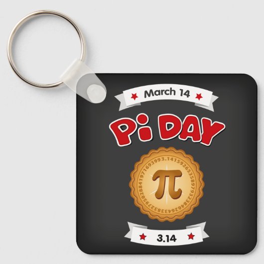 Chalkboard Nationale Pi Dag, 14 maart Sleutelhanger (Voorkant)