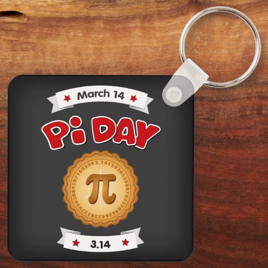 Chalkboard Nationale Pi Dag, 14 maart Sleutelhanger (Achterkant)