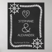 Chalkboard Nautical Wedding Poster (Voorkant)