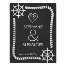 Chalkboard Nautical Wedding Poster