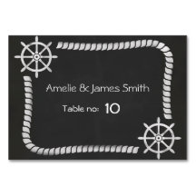 Chalkboard Nautical Wedding Seating Place Card