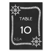 Chalkboard Nautical Wedding Table Card Kaart (Achterkant)