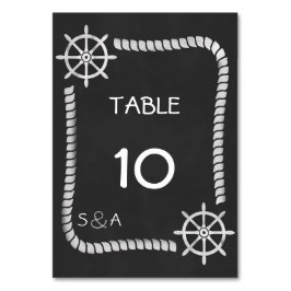 Chalkboard Nautical Wedding Table Card Kaart