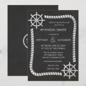 Chalkboard nautische bruiloft repetitie diner kaart (Voorkant / Achterkant)