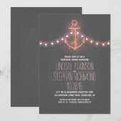 Chalkboard nautische repetitie diner uitnodiging (Voorkant / Achterkant)