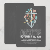 Chalkboard nautische strand repetitie diner uitnod kaart (Voorkant / Achterkant)