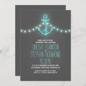 Chalkboard nautische verlovingsfeest uitnodiging (Voorkant / Achterkant)