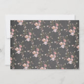 Chalkboard Navy Blush Floral Vrijgezellenfeest Kaart (Achterkant)