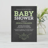  Chalkboard neutraal geslacht Baby shower Kaart (Staand voorkant)