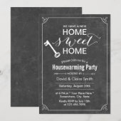 Chalkboard New Home Sweet Home Housewarming Party Kaart (Voorkant / Achterkant)