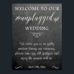 Chalkboard niet-plugged bruiloft poster<br><div class="desc">Niet-gestopt trouwsignaal met een schattige achtergrond op het bord.</div>