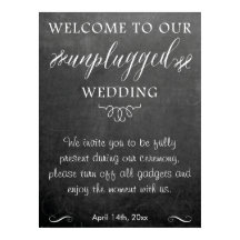 Chalkboard niet-plugged bruiloft poster