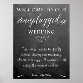Chalkboard niet-plugged bruiloft poster