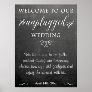 Chalkboard niet-plugged bruiloft poster