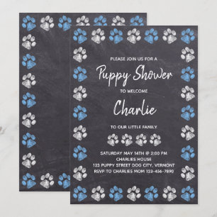 Chalkboard nieuwe Pet Dog Puppy Shower Kaart