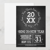 Chalkboard nieuwjaarsfeest kaart (Voorkant / Achterkant)