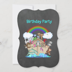 Chalkboard NOAHS ARK Zoo animal party Kaart