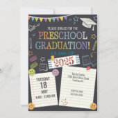Chalkboard Note Preschool Graduation Cap aanpassen Kaart (Voorkant)