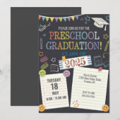 Chalkboard Note Preschool Graduation Cap aanpassen Kaart (Voorkant / Achterkant)