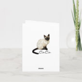 Chalkboard Notecard with Painted Siamese Cat Bedankkaart (Achterkant)
