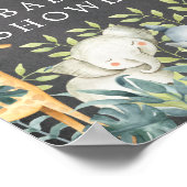 Chalkboard Oerwoud Animals Baby shower Welkomsttek Poster (Hoek)