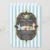 Chalkboard Oerwoud Animals Boys Baby shower Kaart (Voorkant / Achterkant)