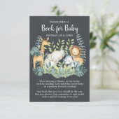 Chalkboard Oerwoud Baby shower Boek voor Baby Kaar Informatiekaartje (Staand voorkant)