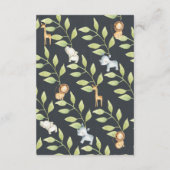 Chalkboard Oerwoud Baby shower Boek voor Baby Kaar Informatiekaartje (Achterkant)