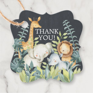 Chalkboard Oerwoud Baby shower Favor Cadeau Label