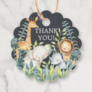Chalkboard Oerwoud Baby shower Favor Cadeau Label