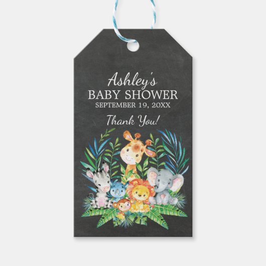 Chalkboard Oerwoud Baby shower Favor Cadeau Label Cadeaulabel (Voorkant)