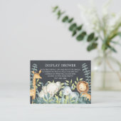 Chalkboard Oerwoud Dieren Baby Cadeaudisplay Showe Informatiekaartje (Staand voorkant)