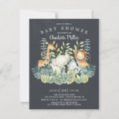 Chalkboard Oerwoud Dieren Neutraal Baby shower Kaart (Voorkant)