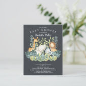 Chalkboard Oerwoud Dieren Neutraal Baby shower Kaart (Staand voorkant)
