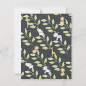 Chalkboard Oerwoud Dieren Neutraal Baby shower Kaart (Achterkant)