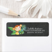Chalkboard Oerwoud Monkey Baby shower Adreslabel Etiket (Insitu)